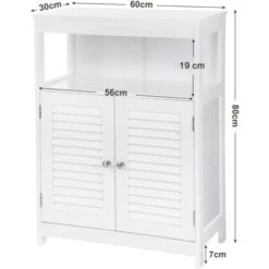 VASAGLE Mobile Da Bagno, Armadietto Da Bagno E Cucina, Con Anta Doppia A Persiana, Per Soggiorno, Cucina, Studio, Ingresso, Da SONGMICS -Villeroyit Negozio 96923005 5