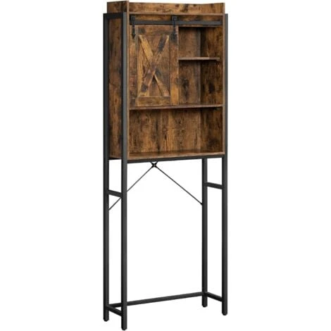 VASAGLE Scaffale Sopra Toilette, Scaffale Da Bagno, Per Lavatrice, Con Scomparti, Struttura In Acciaio, Montaggio Facile, Industriale, 64 X 24 X 171 Cm, Marrone Vintage E Nero Da SONGMICS 3 VASAGLE Scaffale Sopra Toilette, Scaffale Da Bagno, Per Lavatrice, Con Scomparti, Struttura In Acciaio, Montaggio Facile, Industriale, 64 X 24 X 171 Cm, Marrone Vintage E Nero Da SONGMICS