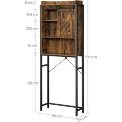 VASAGLE Scaffale Sopra Toilette, Scaffale Da Bagno, Per Lavatrice, Con Scomparti, Struttura In Acciaio, Montaggio Facile, Industriale, 64 X 24 X 171 Cm, Marrone Vintage E Nero Da SONGMICS 11 VASAGLE Scaffale Sopra Toilette, Scaffale Da Bagno, Per Lavatrice, Con Scomparti, Struttura In Acciaio, Montaggio Facile, Industriale, 64 X 24 X 171 Cm, Marrone Vintage E Nero Da SONGMICS -Villeroyit Negozio 96923290 5