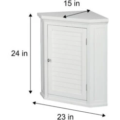 Teamson Home Mobile Bagno O Armadio Angolo Parete Legno Bianco ELG-587 -Villeroyit Negozio 96926292 4