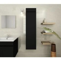 LUNA Colonna Bagno L 25 Cm - Nero Opaco