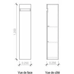 LUNA Colonna Bagno L 25 Cm - Nero Opaco -Villeroyit Negozio 99469962 4